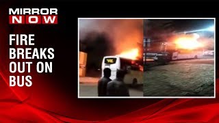 Fire breaks out on a bus on Ahmednagar-Pune highway, fire tenders rushed to the spot