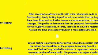 Software Testing interview questions:Sanity and Smoke Testing