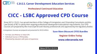 CICC Approved CPD Courses. C.D.E.S. Professional Continued Education Course