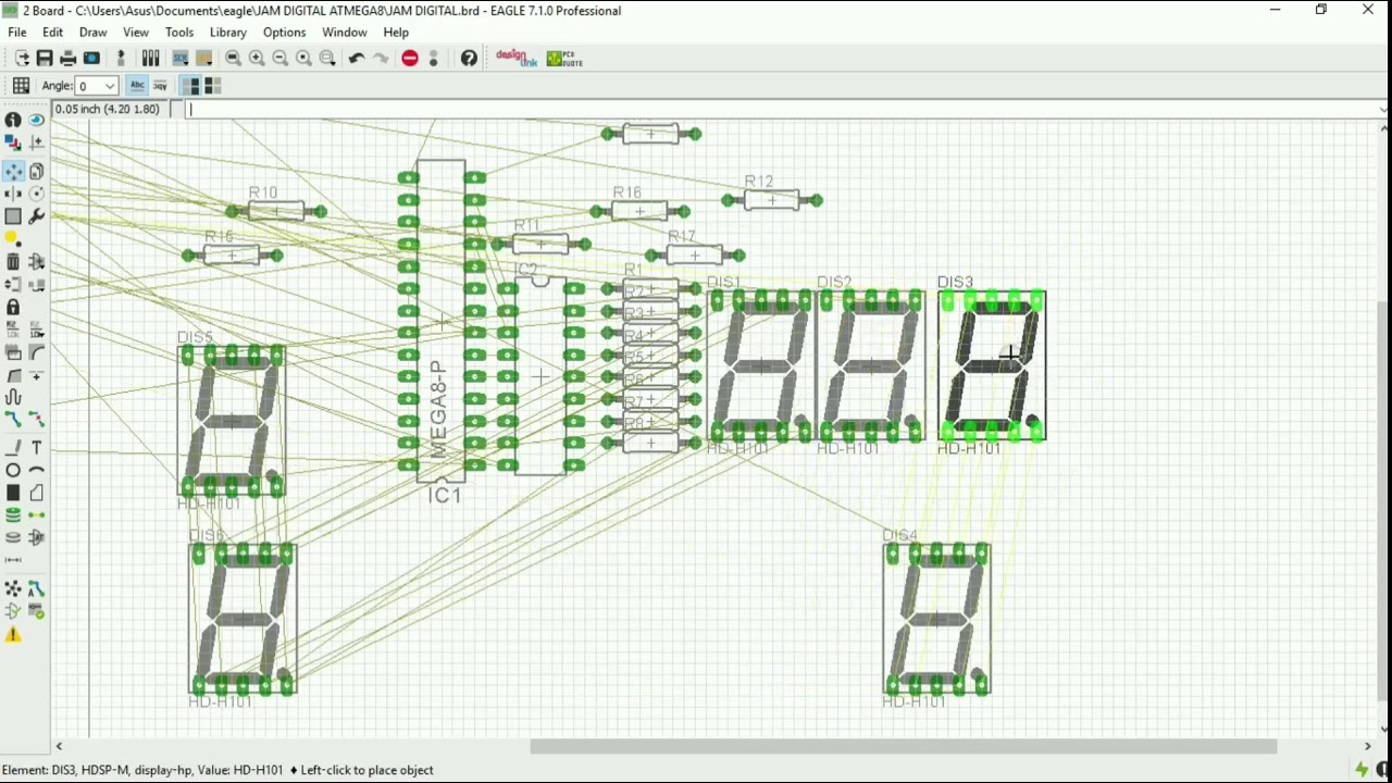 Tutorial Eagle Pcb Membuat Skematik Dan Layout Pcb (jam Digital) - YouTube