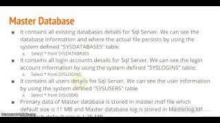 SQL Server System Databases 2016