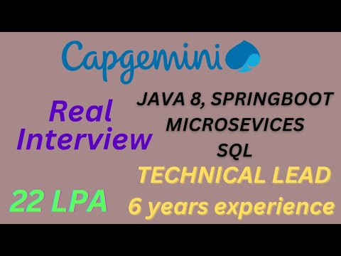 Capgemini Java Technical Lead 6 Years Interview Experience Spring
