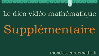 Dico vidéo : Supplémentaire