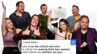 'Critical Role' Cast Answers The Web's Most Searched Questions | WIRED