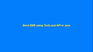 Send SMS using TextLocal API in Java
