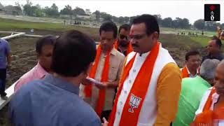 Gujarat BJP President Jitu Vaghani Inspecting The Ground Ahead Of PM Modi's Visit In Dabhoi