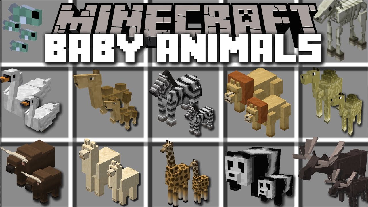 Minecraft BABY ANIMAL MOD / PLAY WITH BABY MOBS AND SEE THEM GROW ...