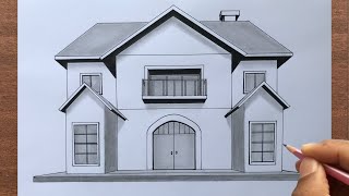 How to Draw a House in 1-Point Perspective