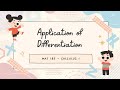 MAT183 VIDEO ASSIGNMENT | APPLICATION OF DIFFERENTIATION