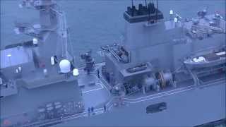 海上自衛隊　in　来島海峡　2015　台風直前　掃海母艦ぶんご