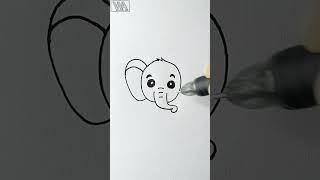 Very Easy! Elephant Drawing 🐘 Shorts || How To Draw an Elephant || #simple #drawing #shorts #video