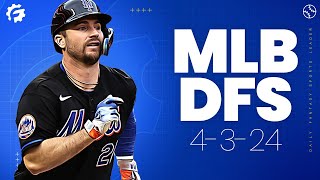 MLB DFS Picks & Strategy for DraftKings & FanDuel (4/3/24)