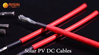 Risin Solar PV Cable Double Core 2x4mm 2x6mm 2PfG 1169 PV1-F Two Core 1000V DC Wire for Solar Power