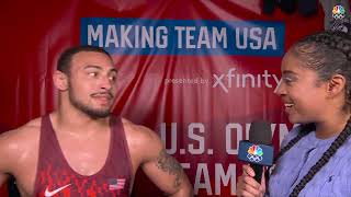 U.S. Olympic Wrestling Trials: Aaron Brooks reacts to qualifying for Paris Olympics