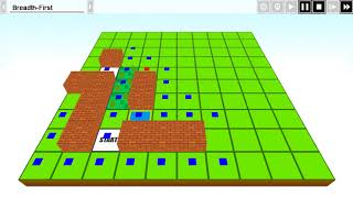 Path Finding Simulation - Map T - Test 1