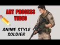 Anime Soldier OC Speedpaint Timelapse | Character Art Process