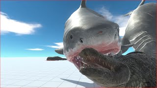 😱 Megalodon vs Pyrosaurus - Animal Revolt Battle Simulator | ARBS