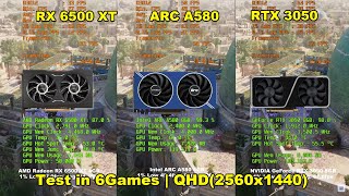 Intel ARC A580 vs Radeon RX 6500 XT vs GeForce RTX 3050 + R5 9600X | Test in 6 Games |QHD(2560x1440)