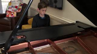 Teen pianist, Evan Brezicki performs "Malaguena" at home in North Carolina.