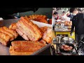 Most popular Crispy Pork Belly Bangkok street food Thailand - Asian street food