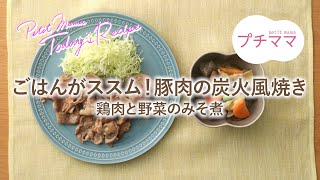 【プチママ♪ミールキット　2022/6/11】ごはんがススム！豚肉の炭火風焼き・鶏肉と野菜のみそ煮