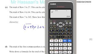 0580/04 O/N09 (IGCSE) CIE  Q10 Number Patterns \u0026 Sequences