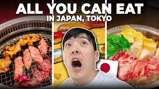 ALL YOU CAN EAT Restaurants in Tokyo, Japan! BBQ vs Sushi vs Shabu-Shabu