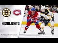 NHL Highlights | Bruins @ Canadiens 11/05/19