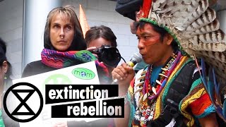 Amazonian Shaman Visits BlackRock Headquarters in London | Extinction Rebellion