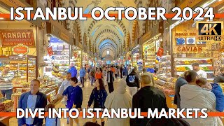 ISTANBUL TURKEY IN THIS DAYS EMINONU MARKET,EGYPTIAN BAZAAR 4K WALKING TOUR