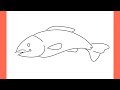 How to draw fresh water fish step by step | fish drawing | how to draw easy fish