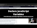 Declare JavaScript Variables (Basic JavaScript) freeCodeCamp tutorial