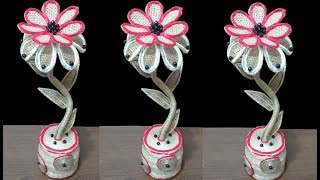 New Jute Flower & Flower Vase Showpiece With Plastic Bottle || Home Decor Jute Flower Vase Showpiece