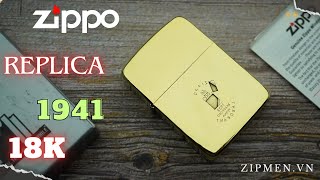 Hộp quẹt Zippo USA Replica 18K tái bản 1941 | Bật lửa Zipo chính hãng đẹp