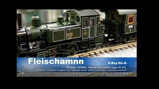 FLEISCHMANN N  K.Bay.Sts.B  type Pt 2/3  \u0026 5 piece wagon set