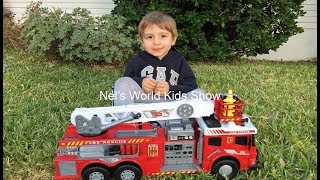 Fire Trucks for Children: Dickie Toys Fire Brigade Truck Toy UNBOXING: Kids Playing with Toys