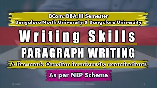 📝 Paragraph Writing: BCom/BBA 3rd Semester 📄Join