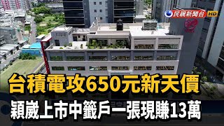 台積電奔650元新天價 穎崴上市中籤戶一張現賺13萬－民視新聞