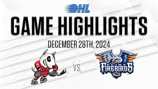 OHL Highlights: Niagara IceDogs @ Flint Firebirds Dec. 28 2024