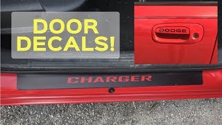 Dodge Charger Vinyl Door Sill Guards \u0026 Door Decals! FUN EASY MODS!