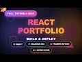 🎬 Build a Modern Portfolio Website in React | Framer Motion + Tailwind CSS + Light/Dark Mode