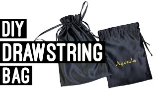 EASY DRAWSTRING BAG TUTORIAL / SATIN HAIR BAG