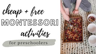 CHEAP + FREE MONTESSORI ACTIVITIES | MONTESSORI ON A BUDGET