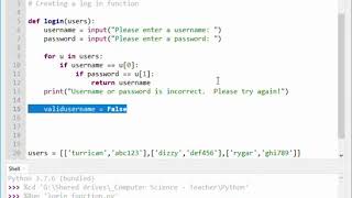 Creating a simple login function in python