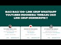 Bagi Bagi Link Grup WhatsApp YouTuber Indonesia Terbaru 2021