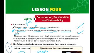 Grade5 lesson4 Concept 3.2 Conservation , Preservation and Sustainability  الدرس الرابع سنة خامسة