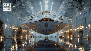 Cinematic Steampunk Space Voyage (4K HDR) | Luxury Interstellar Journey Ambient Film