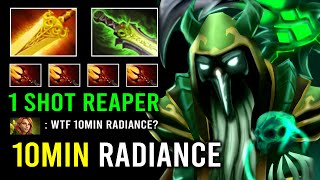 WTF 10Min Radiance Instant 1 Shot Reaper with Hyper Mid Carry Necrophos 7.33b Dota 2