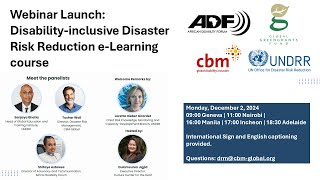 Webinar Launch: Disability-inclusive Disaster Risk Reduction e-Learning course