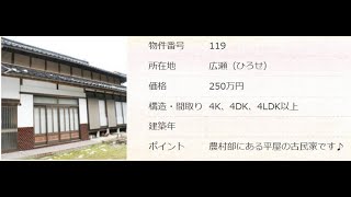 鳥取県　倉吉市　広瀬　中古住宅　２５０万円